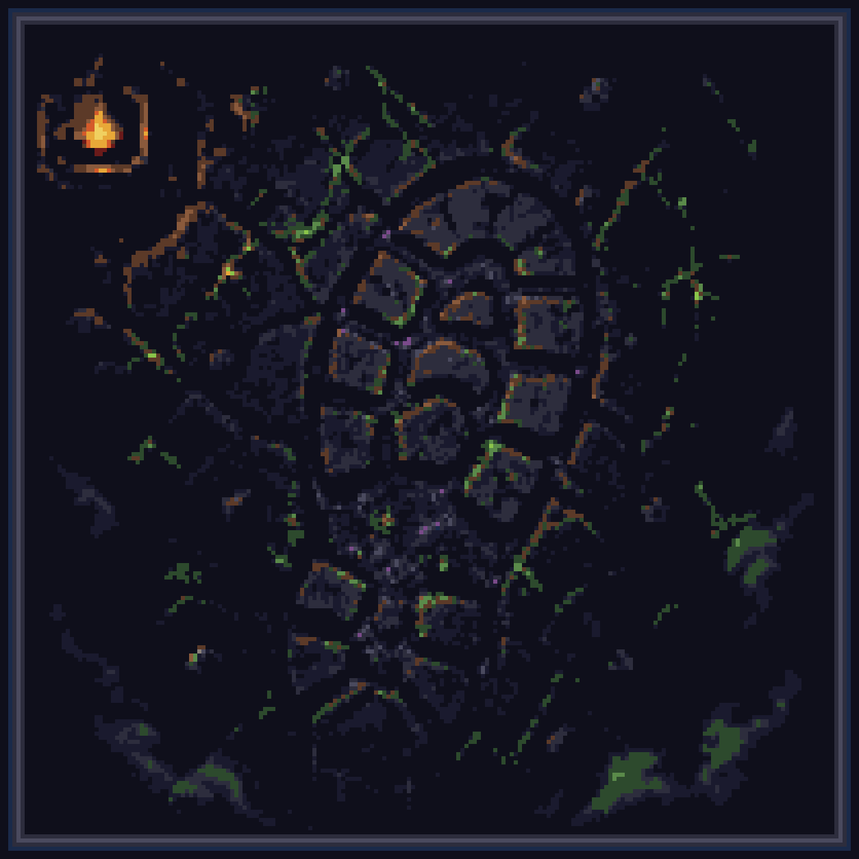 Grimstep’s torchlit footprint emblem