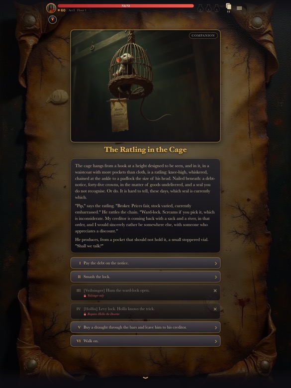 Encounters and choices — iPad screenshot