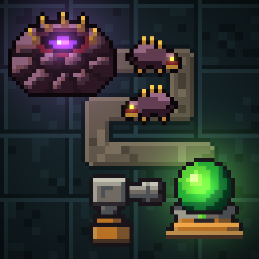 SimpleTD 2.0 app icon showing a turret defending the green Life Orb against the Zert